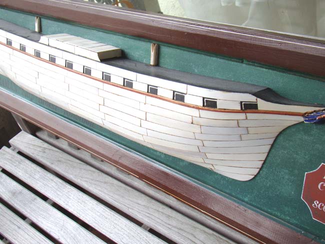 A 20th century  English Ivory Hulled Half Hull Model of the Iron ship 'Corinnas' built in 1852